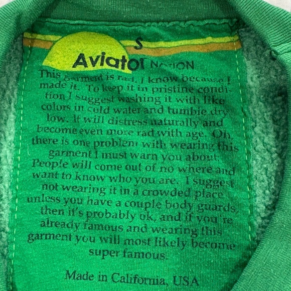 Aviator Nation Smiley Crew Sweatshirt in Kelly Green - Picture 9 of 9